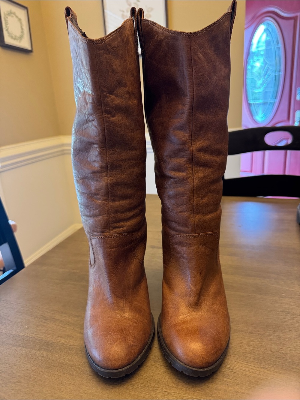 Jessica Simpson Tall Leather Heeled Boots - Brown